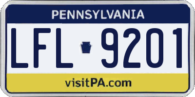 PA license plate LFL9201