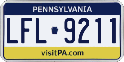 PA license plate LFL9211