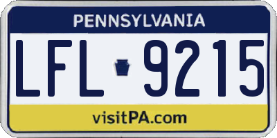 PA license plate LFL9215