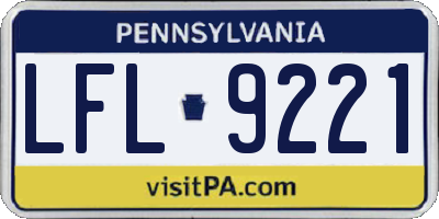 PA license plate LFL9221