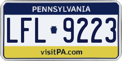 PA license plate LFL9223