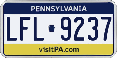 PA license plate LFL9237