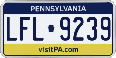 PA license plate LFL9239