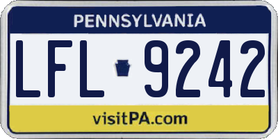 PA license plate LFL9242