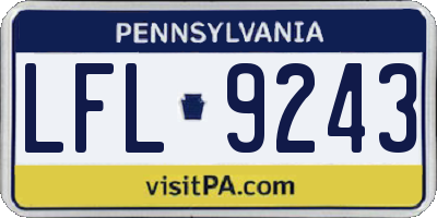PA license plate LFL9243