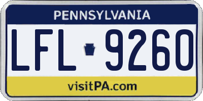 PA license plate LFL9260