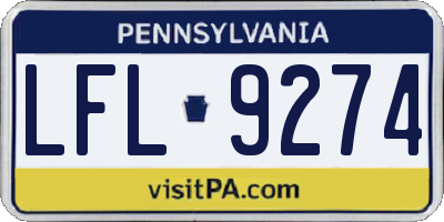 PA license plate LFL9274