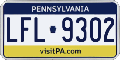 PA license plate LFL9302