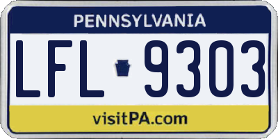 PA license plate LFL9303