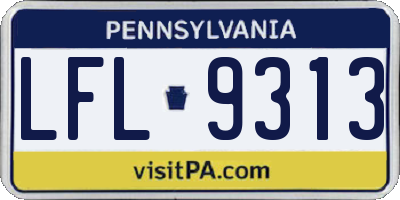 PA license plate LFL9313