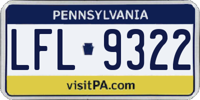 PA license plate LFL9322
