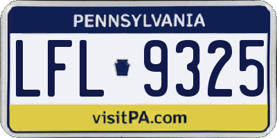 PA license plate LFL9325