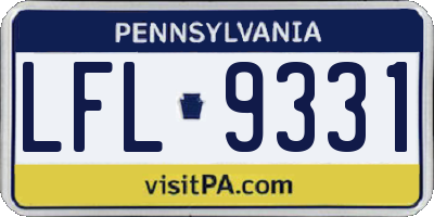 PA license plate LFL9331