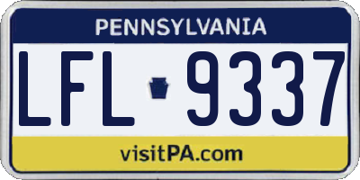 PA license plate LFL9337