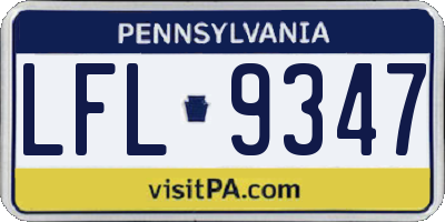 PA license plate LFL9347