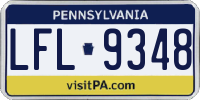 PA license plate LFL9348