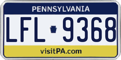 PA license plate LFL9368