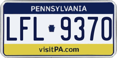 PA license plate LFL9370