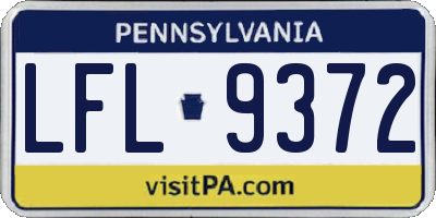 PA license plate LFL9372