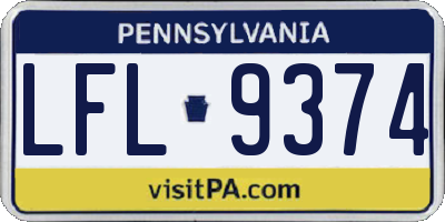 PA license plate LFL9374