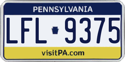 PA license plate LFL9375