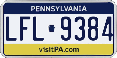 PA license plate LFL9384