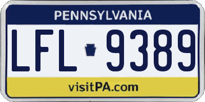 PA license plate LFL9389