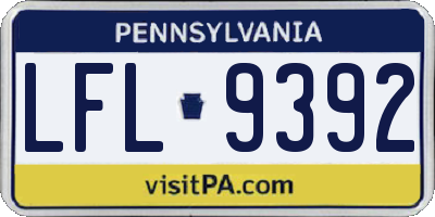 PA license plate LFL9392