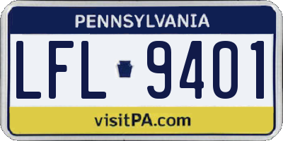 PA license plate LFL9401