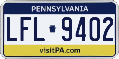 PA license plate LFL9402