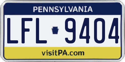 PA license plate LFL9404