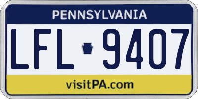 PA license plate LFL9407