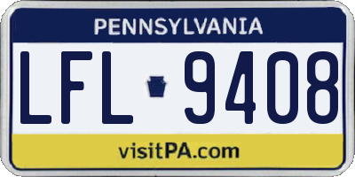 PA license plate LFL9408