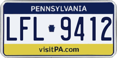 PA license plate LFL9412