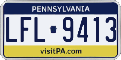 PA license plate LFL9413