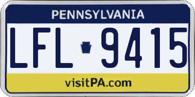 PA license plate LFL9415