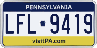 PA license plate LFL9419