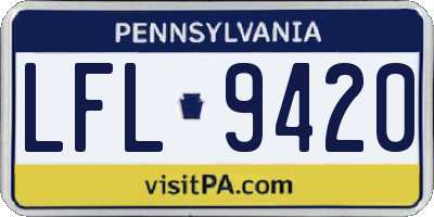 PA license plate LFL9420
