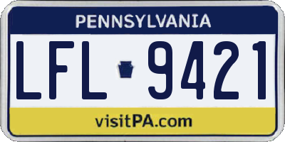 PA license plate LFL9421
