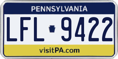 PA license plate LFL9422