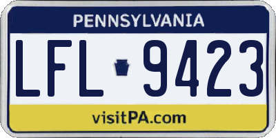 PA license plate LFL9423