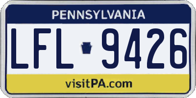 PA license plate LFL9426