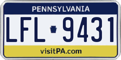 PA license plate LFL9431