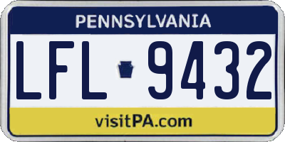 PA license plate LFL9432