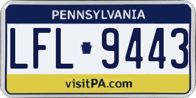 PA license plate LFL9443
