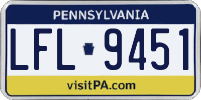 PA license plate LFL9451