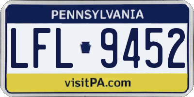 PA license plate LFL9452