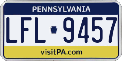 PA license plate LFL9457