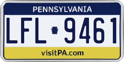 PA license plate LFL9461