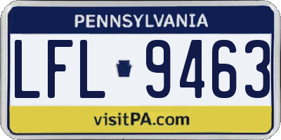 PA license plate LFL9463
